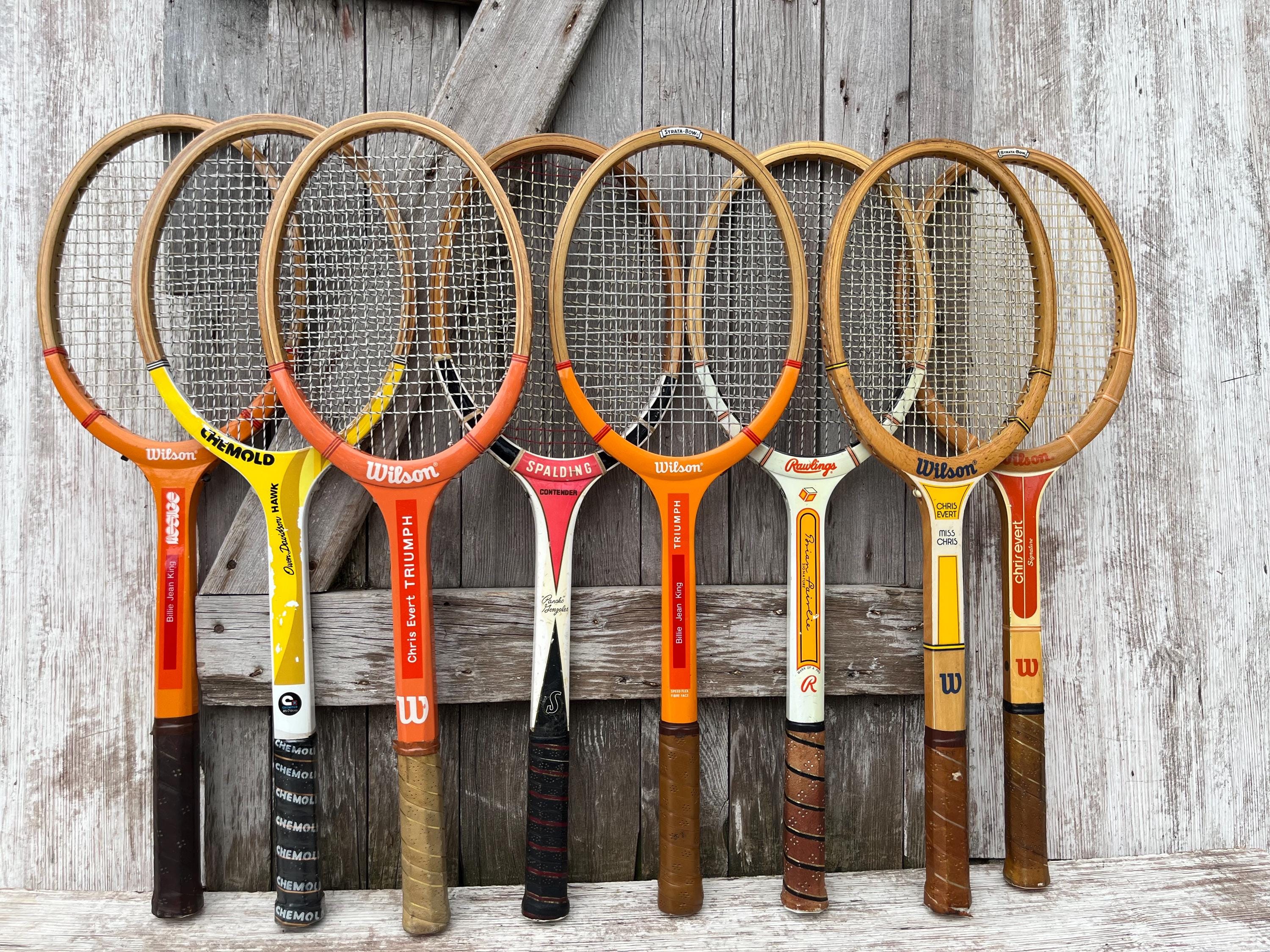 Wood Tennis Racquets Wilson Billie Jean King Chris Evert Spalding