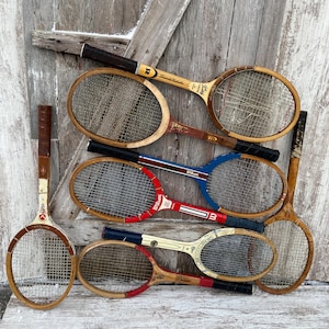 Wood Tennis Racquet Wilson Stan Smith Tony Trabert Bancroft Cortland Rustic BROKEN STRINGS Wooden Tennis Rackets 36A