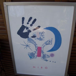 Miro Print Christine&#39;s Contemporary Art Joan Miro Brushed Silver Frame
