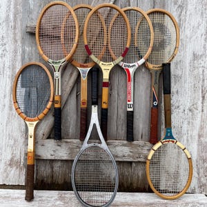 Wood Tennis Rackets Wilson Jack Kramer Wright and Ditson Criterion Jimmy Connors Arthur Ashe Wooden Racquets Sports 58