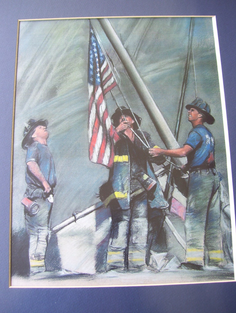 Aazon.co: New York Firefighters Raising Flag 9/11 NYC 8x10 Silver