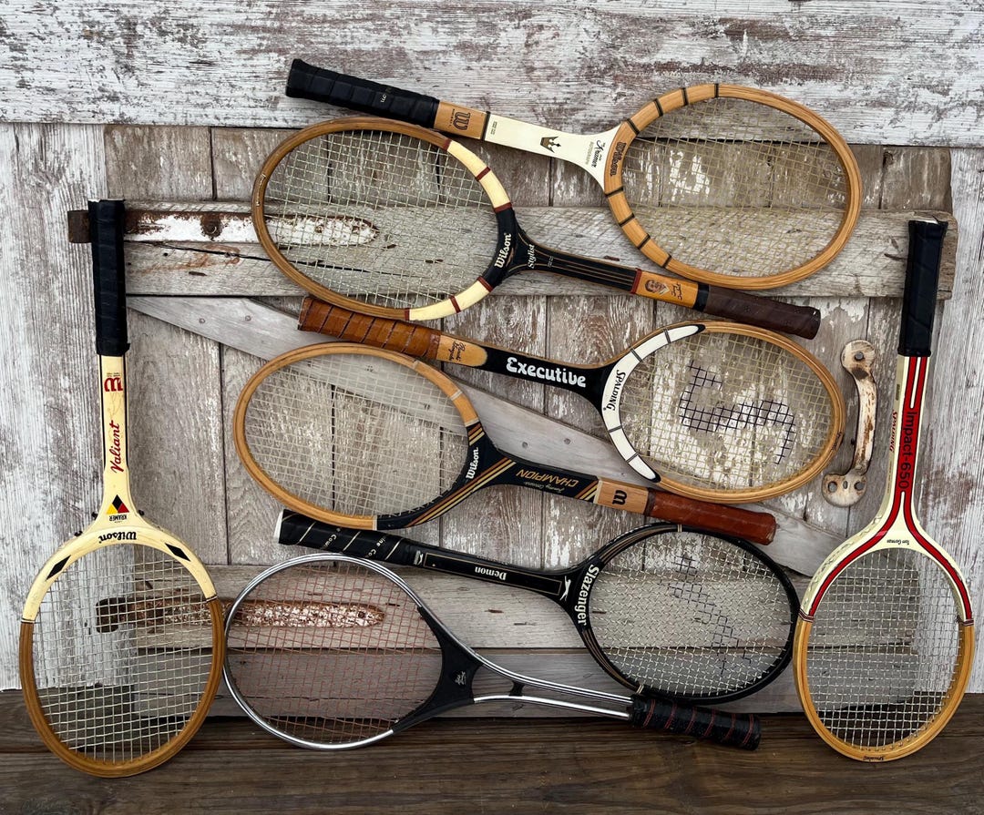 Wood Tennis Rackets Wilson Jack Kramer Tony Trabert Spalding Pancho ...