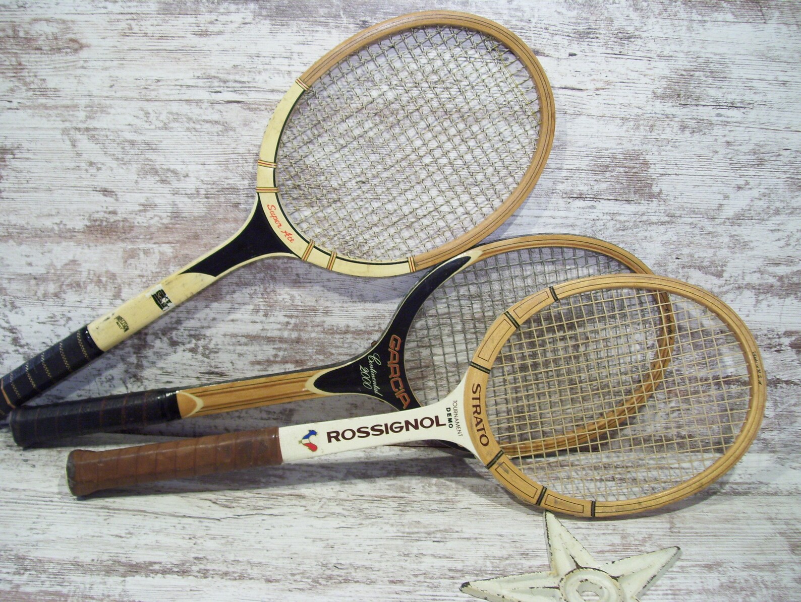 Wood Tennis Racquets Dunlop McEnroe Garcia Super Ace Rossignol Etsy