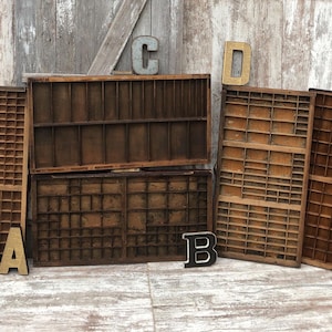 Hamilton Printers Drawer Typeset Letterpress Tray Thompson Cabinet Co Sections Display YOUR CHOICE GOLD Slot