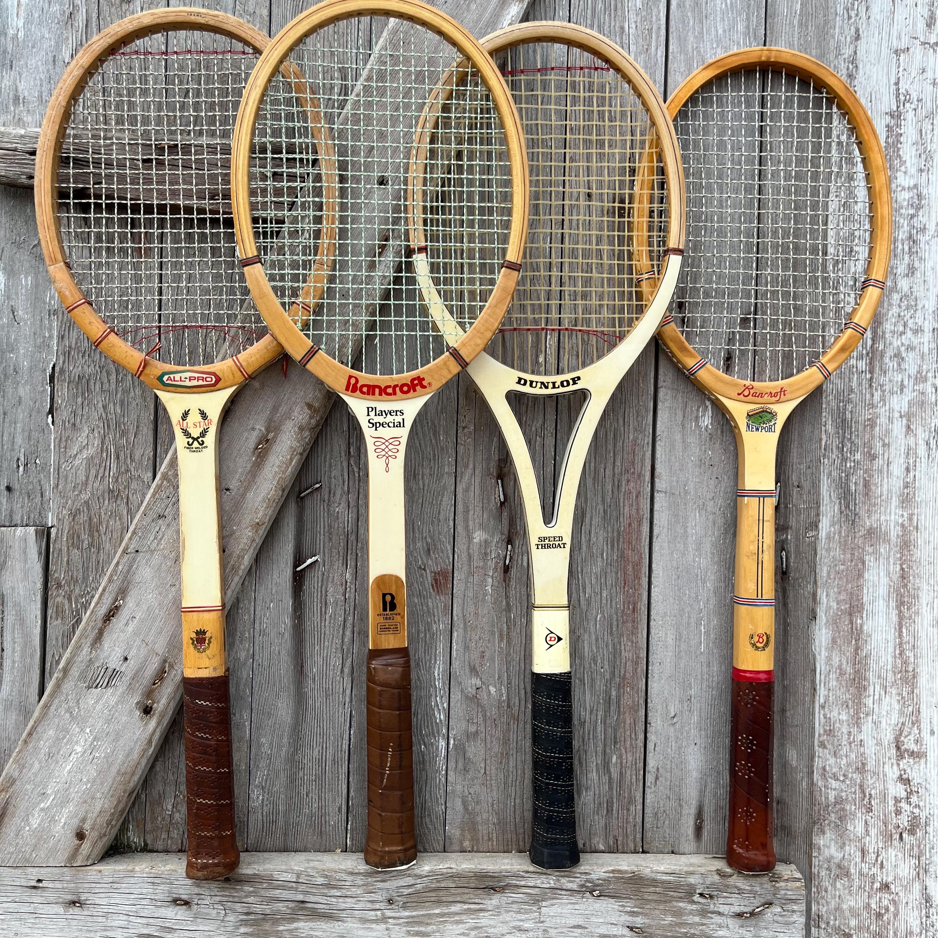 Wood Tennis Rackets Slazenger Demon Bancroft Newport Wilson Dunlop Wood ...