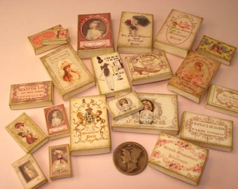 Kit de boîtes miniatures et d'étiquettes françaises pour maison de poupée (téléchargement numérique)