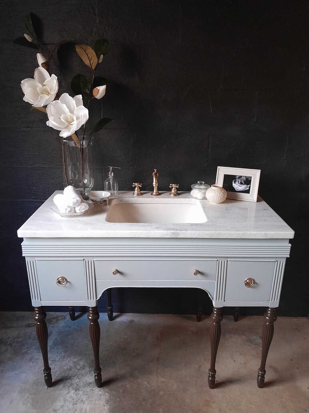 Turned Leg Bathroom Vanity Etsy