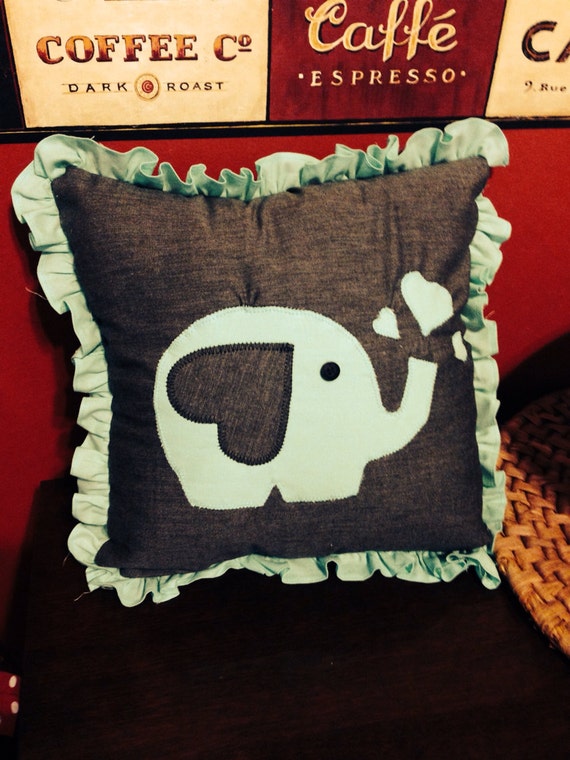 Items similar to Elephant pillow with ruffle accents on Etsy