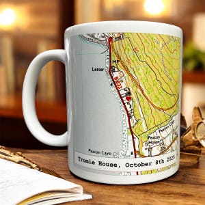 Personalised Location Map Mug: New Home Gift