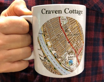 Personalised Football Stadium Location, Custom Street Map Mug: Gift for Football Fans, Ideal for Any UK football team, Perfect Gift for Him