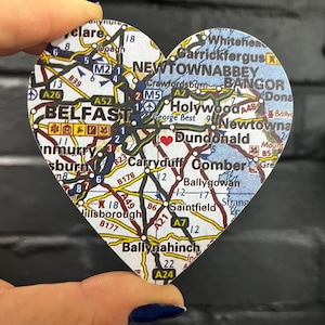 AIMANT POUR RÉFRIGÉRATEUR Cœurs de carte/lieu/ville personnalisés, nouveau cadeau de localisation de maison, aimants coeur, n'importe quel emplacement personnalisé, vintage ou nouvelles cartes