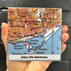 Personalized Canadian City Map Coaster: New Home Gift Box