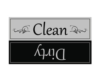 Reversible Double Sided Clean Dirty Dishwasher Magnet Flip Sign