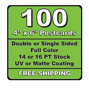 1000 14PT Uncoated Postcards 4x6 - KustomPrintz