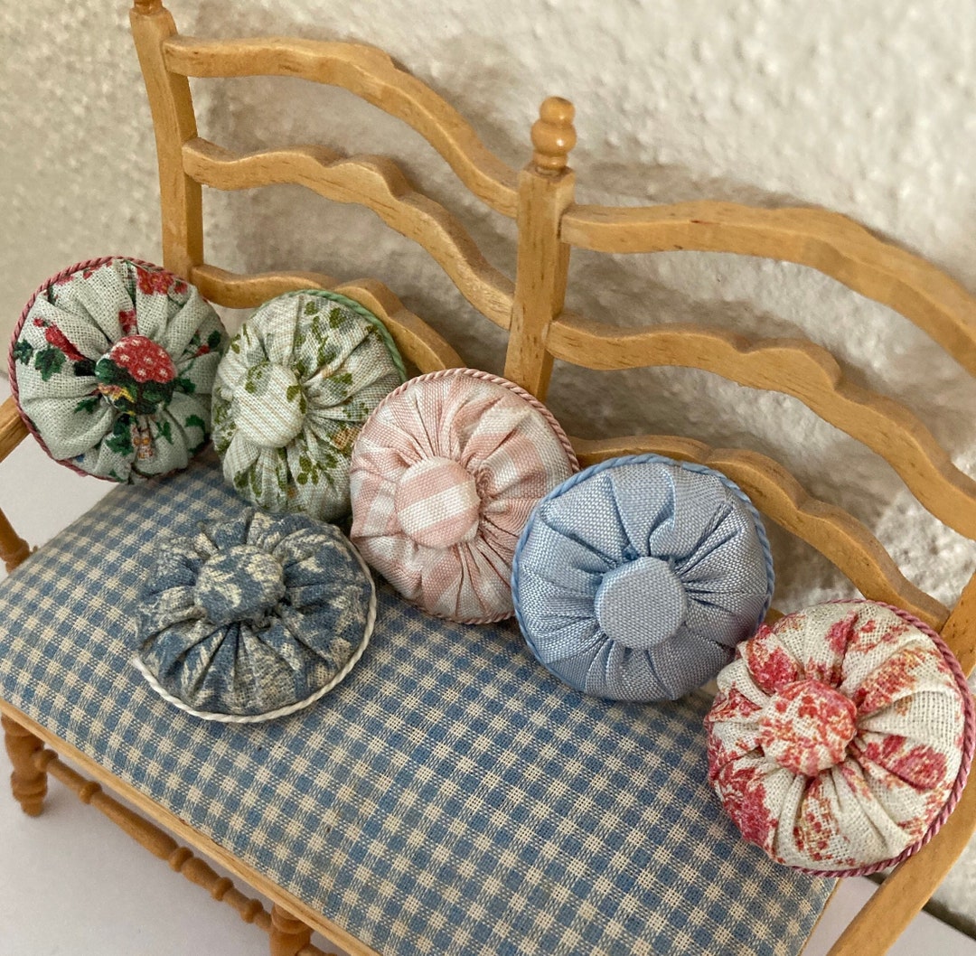 SALE Dollhouse Miniature Round Pouf Cushions Were 30.00, Now 20.00 Each