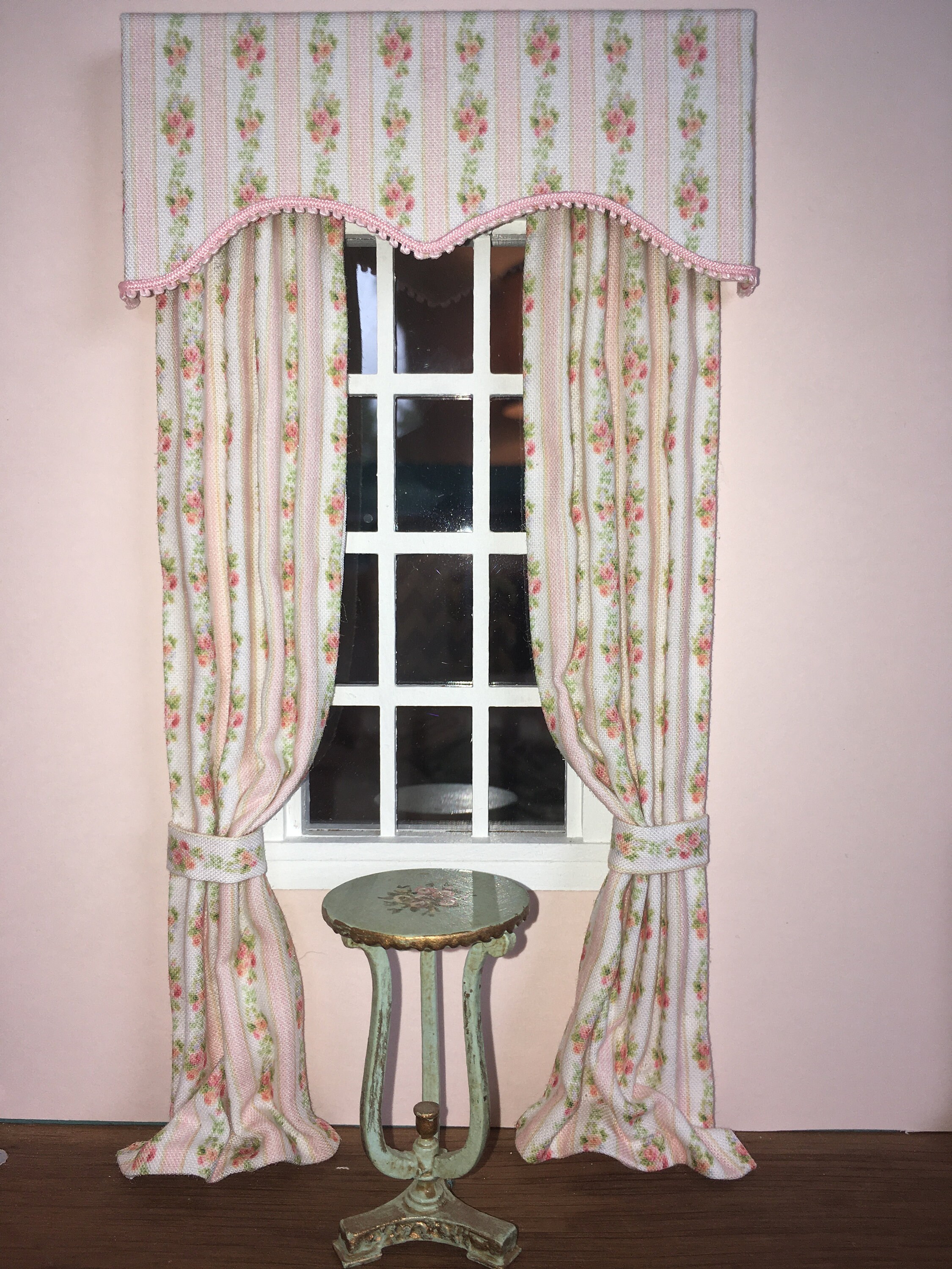 NEW floral stripe curtains with valance Etsy