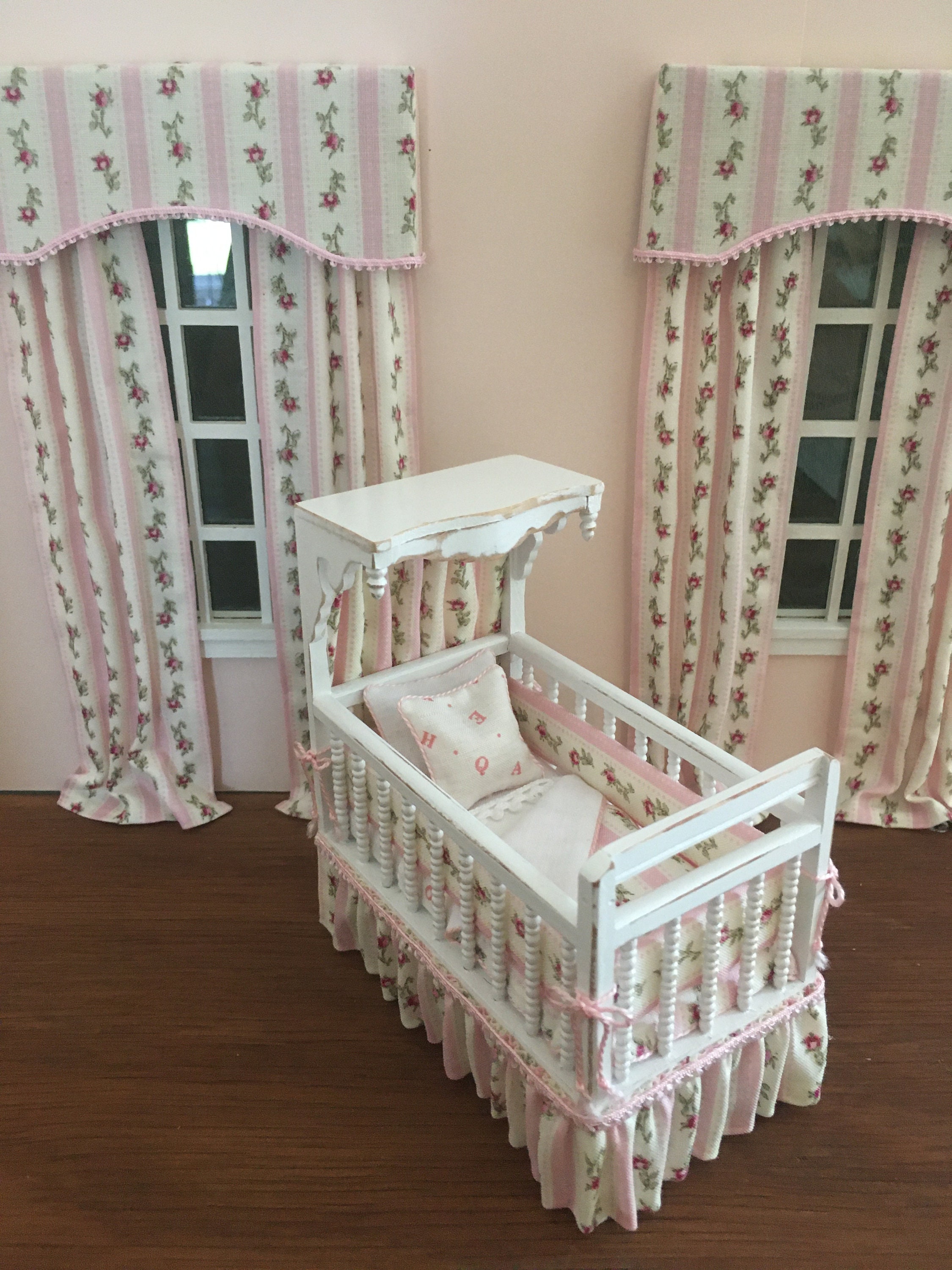 NEW DOLLHOUSE MINIATURE girl baby crib Etsy