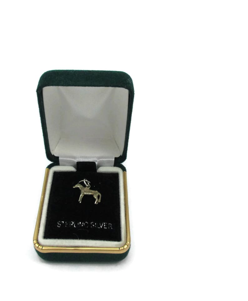 925 Sterling Silver Pendant Charm Horse Pendant Vintage Jewelry Designer Stamped Shawl Scarf Gift Ideas Necklace NOS