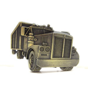 Brass Belt Buckle Semi Truck 18 Wheeler NOS Big Rig Gift Idea Jean Fashion Wear Vintage 1970 Western Wear Trucker Gift Idea Mens Accessories