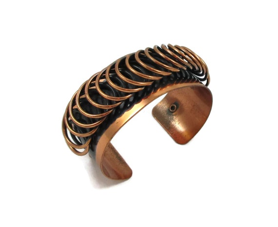 RENOIR Thick Chunky Copper Cuff Bracelet Modernis… - image 1