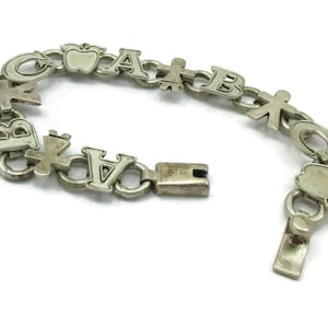 925 Sterling Silver Bracelet ABC Teacher Bracelet 8 Inches Long Unisex Jewelry Mod  Designer Classic Vintage Costume Jewelry