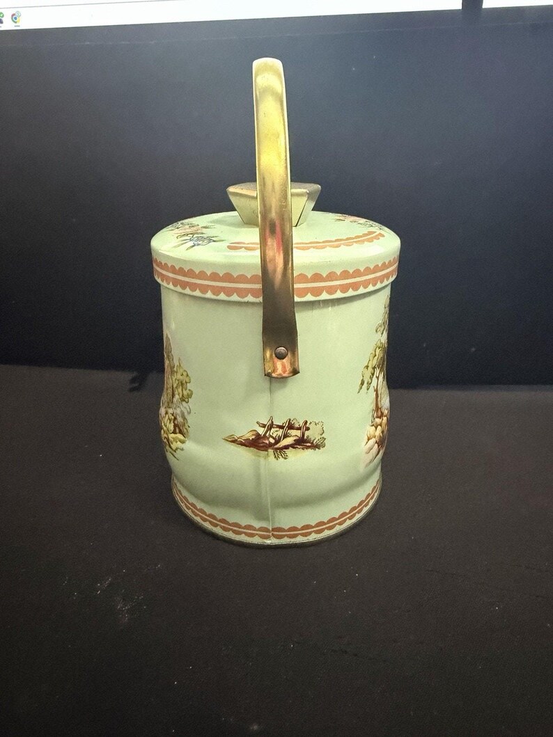 Vintage Murray Allen Company Pastoral Tin With Lid Handle Made in England image 5