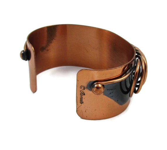 RENOIR Thick Chunky Copper Cuff Bracelet Modernis… - image 3