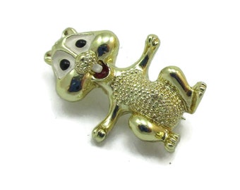 Gold Tone Chipmunk Pin Brooch Figural Jewelry Design Vintage Costume Fashion Jewelry Designer Shawl Scarf Pin Gift Ideas Animal