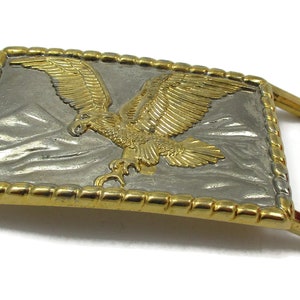 Silver Gold Belt Buckle Eagle Vintage Western Wear Tooled Design Gift Idea Western Man Unisex Vintage Fashion Accessories