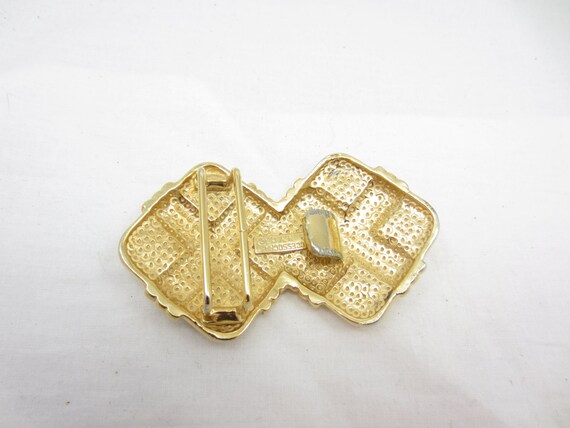 Vintage Accessocraft NYC Royal Crest Victorian Belt Buckle Goldtone Vintage Accessocraft NYC Gold Tone Belt Buckle: Art Deco  main image 4