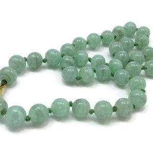 Les Bernard Green Glass Bead Necklace 18 Inches Long Designer Jewelry Statement Vintage Estate Costume Jewelry Gift Ideas Paula