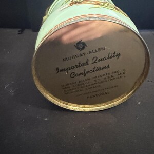 Vintage Murray Allen Company Pastoral Tin With Lid Handle Made in England image 3