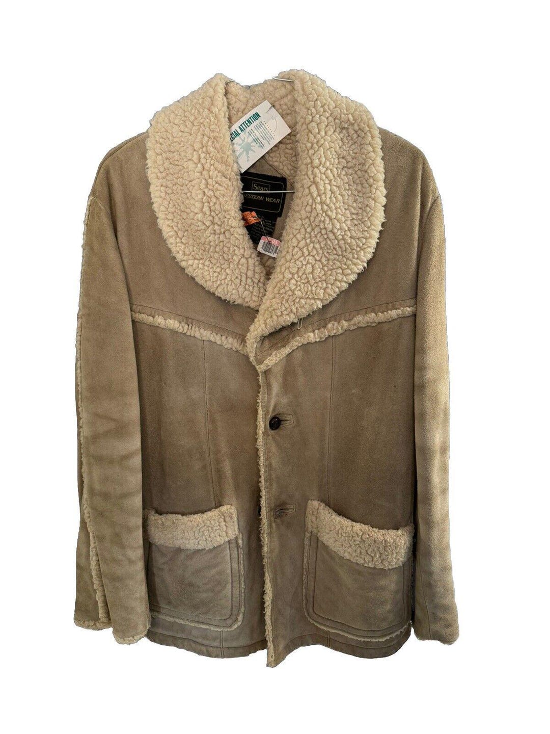 Sears WESTERN OUTDOOR Wear ジャケット L 70‘s Sears Western Outdoor Wear Suede Leather Sherpa Lined Heavy
