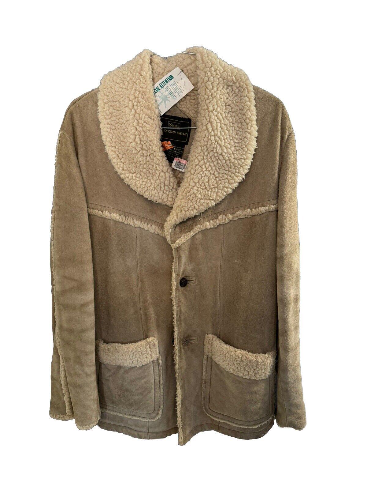 Sears WESTERN OUTDOOR Wear ジャケット L 70‘s Sears Western Outdoor Wear Suede Leather Sherpa Lined Heavy