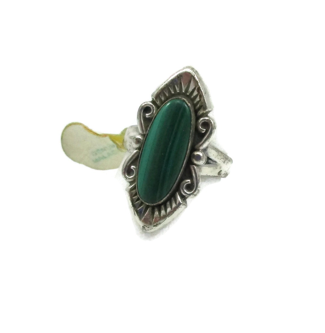 Bell Trading Post Navajo Sterling Silver Malachite Ring Size 5 - Etsy