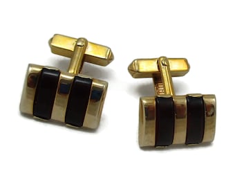 Swank Gold Red Stone Cufflinks Cuff Links  Mid Century Mod Designer Signed Vintage Mens Gift Idea Fathers Day Present