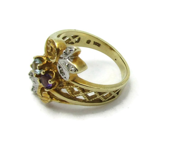 10K 10 KT Gold Ring Mothers Ring Ring Size 5 Birt… - image 4
