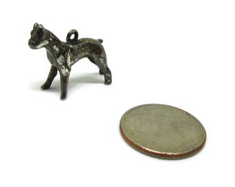 Sterling Silver Pendant Charm Boxer Dog 1960s Vintage Estate Finds Jewelry Designer Gift Ideas Souvenir Charms