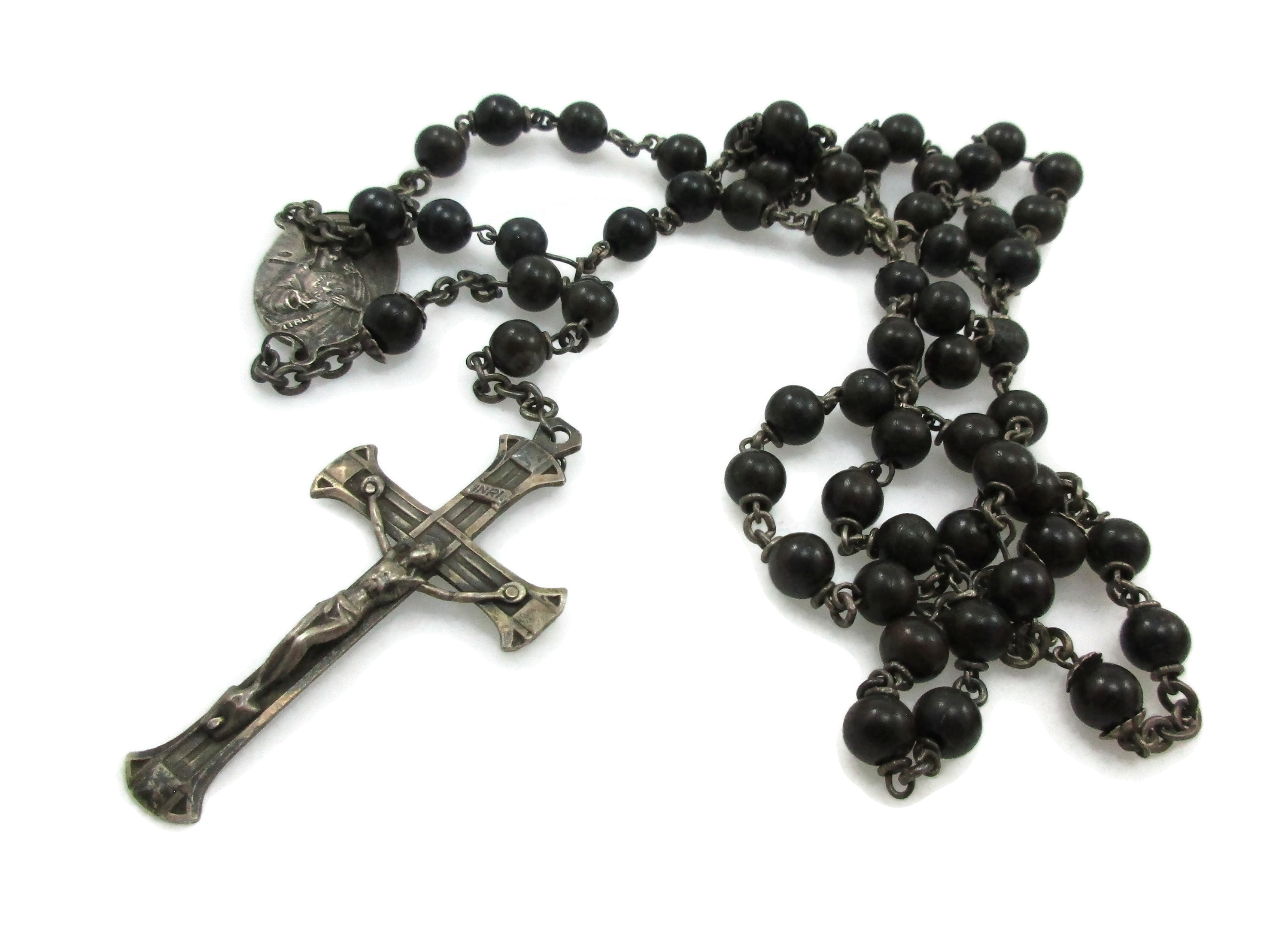 Silver rosary hotsell beads