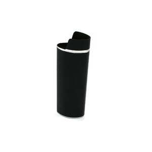 May include: A black lighter with a silver band around the middle.