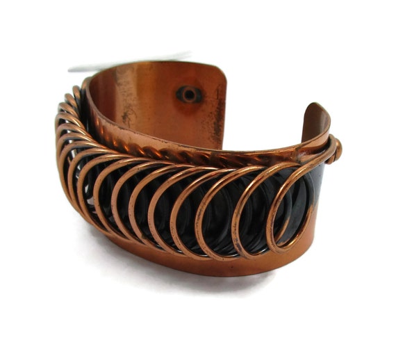 RENOIR Thick Chunky Copper Cuff Bracelet Modernis… - image 4