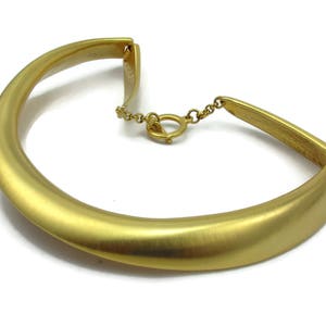 Clara Misha 1989 Gold Necklace Choker Collar Necklace Matte Gold Haute Couture  Vintage Costume Jewelry Designer Accessories Gift Idea Paula