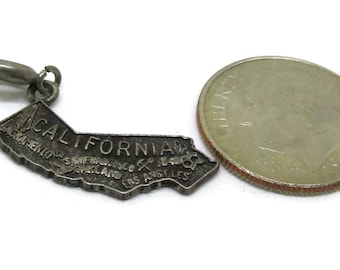 Sterling Silver Pendant Charm California 1960s Vintage Estate Finds Jewelry Designer Gift Ideas Souvenir Charms