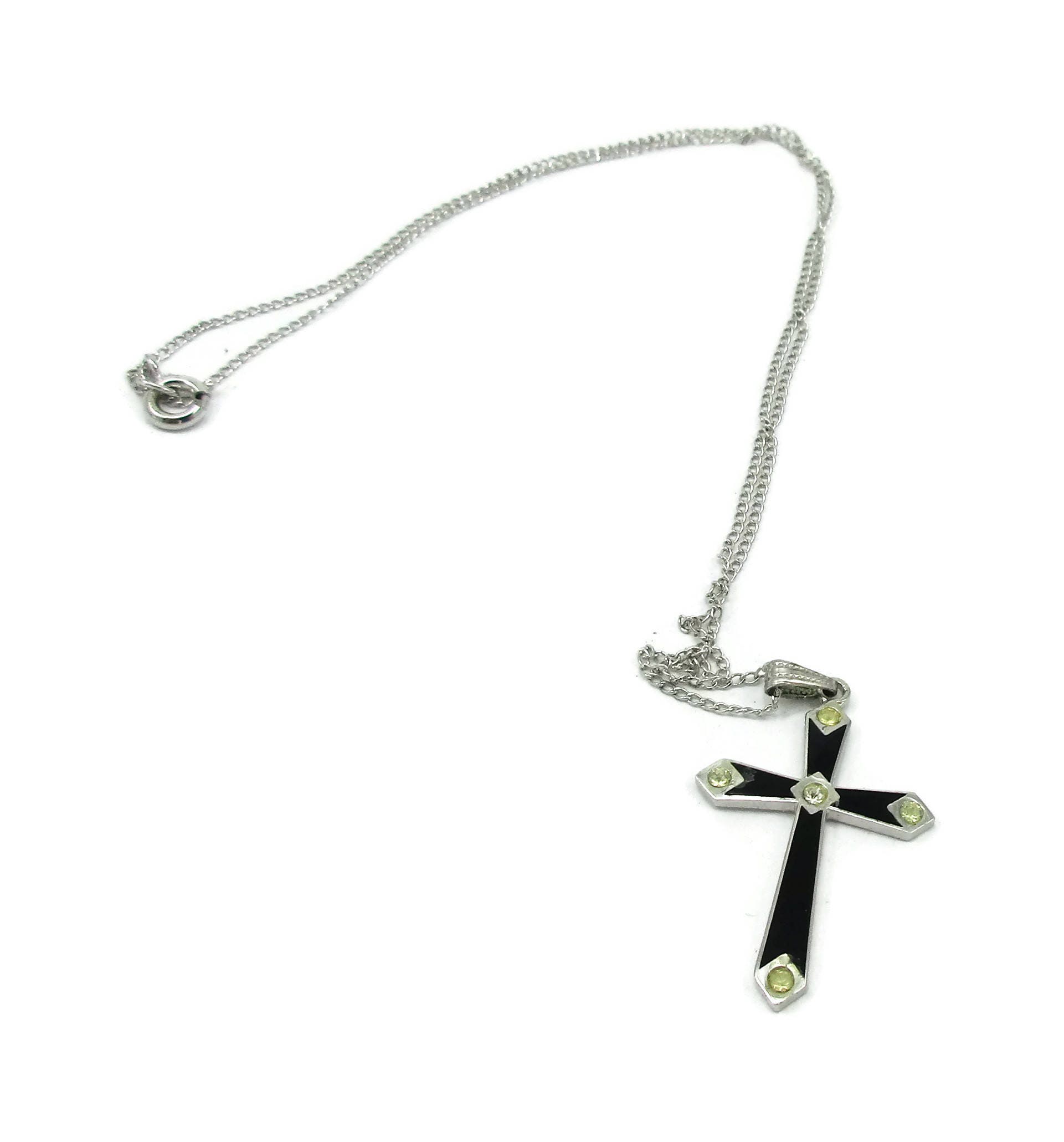 Catamore 925 Sterling Silver Cross Pendant Black Inlay Catamore 925 Sterling Silver Cross Pendant Black Inlay