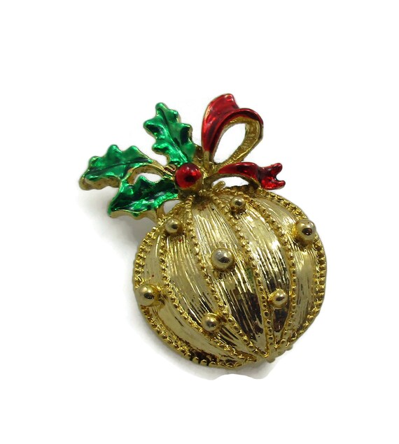 Merry /& Bright EISENBERG ICE Signed Sparkling Red Festive Holiday Ornament Brooch Collectible Designer~Vintage Costume Jewelry