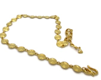 LCI Gold Necklace 19" Long Necklace Gold Coin Chain, Extra Long Chain  1980s High End Designer Costume Jewelry, Gift for Her