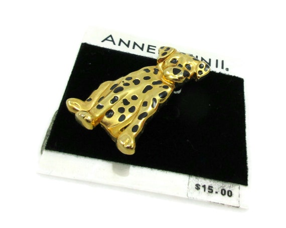 Signed AK Anne Klein Gold Tone Dog Brooch Dalmatian Pin Designer