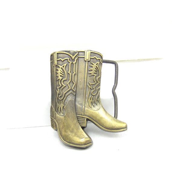 Western Brass Belt Buckle Boots Design Cowboy Cowg