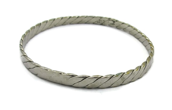 vintage バンブー　リング　silver925 TAXCO Taxco Sterling Silver Bangle Bracelet 925 Twisted Signed Mexico