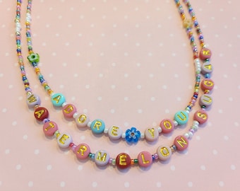 Harry Styles Song Beaded Necklace: Watermelon Sugar, Adore You